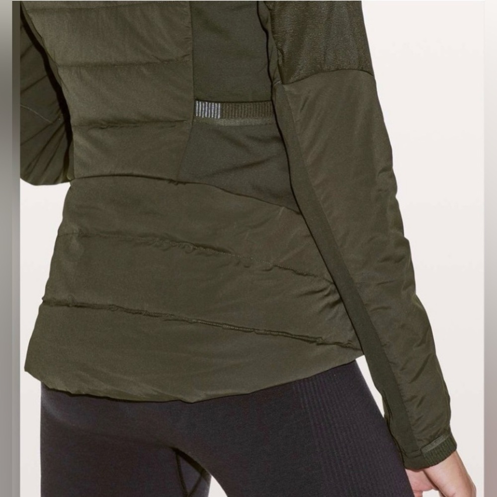 Lululemon Athletica Down For It All Jacket **LIKE NEW** w/ Goose Down Dark Olive - Picture 12 of 13